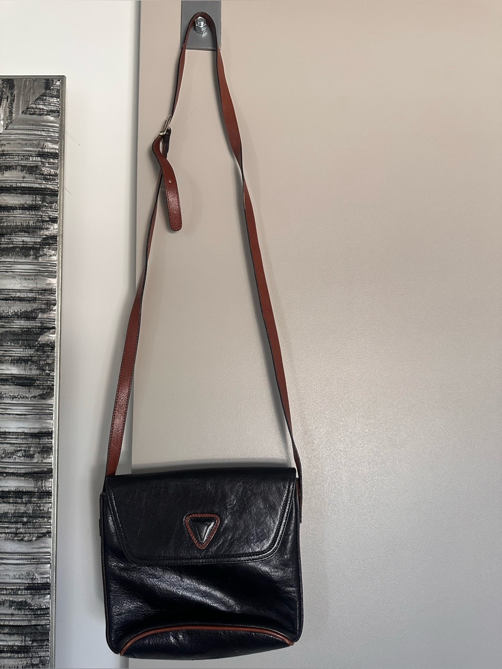 Vera Pelle Firenze Vintage Italian Leather Crossbody Bag – Moderate Wear 🤎